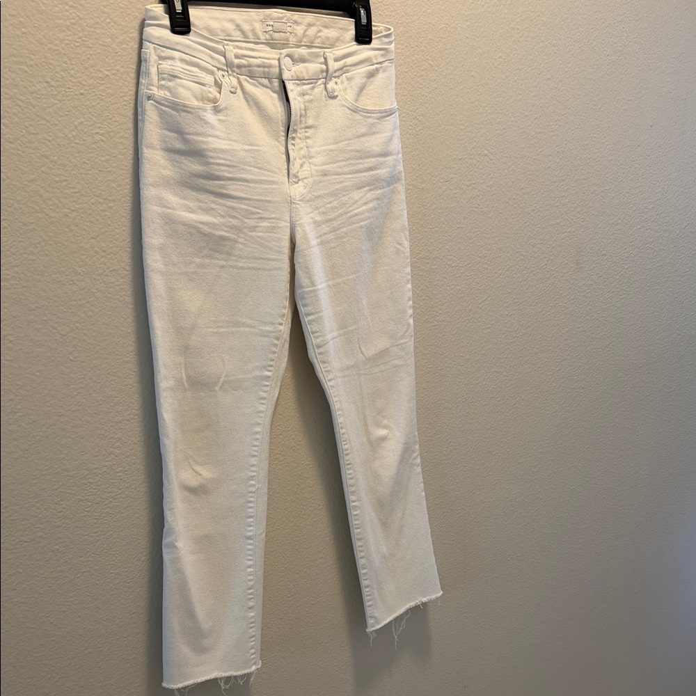 Good American Cropped White Jeans